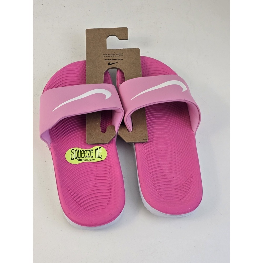 Nike Kawa Slide Slides Sandals GS/PS "Pink White" 819352-602 7Y New